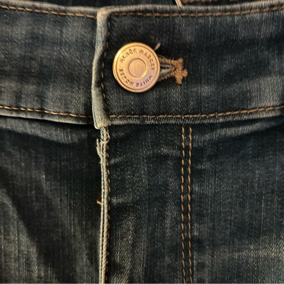 White House Black Market Women's Jeans Sz 4 Embroidered Bottom Cuff Skinny Crop - Picture 5 of 13